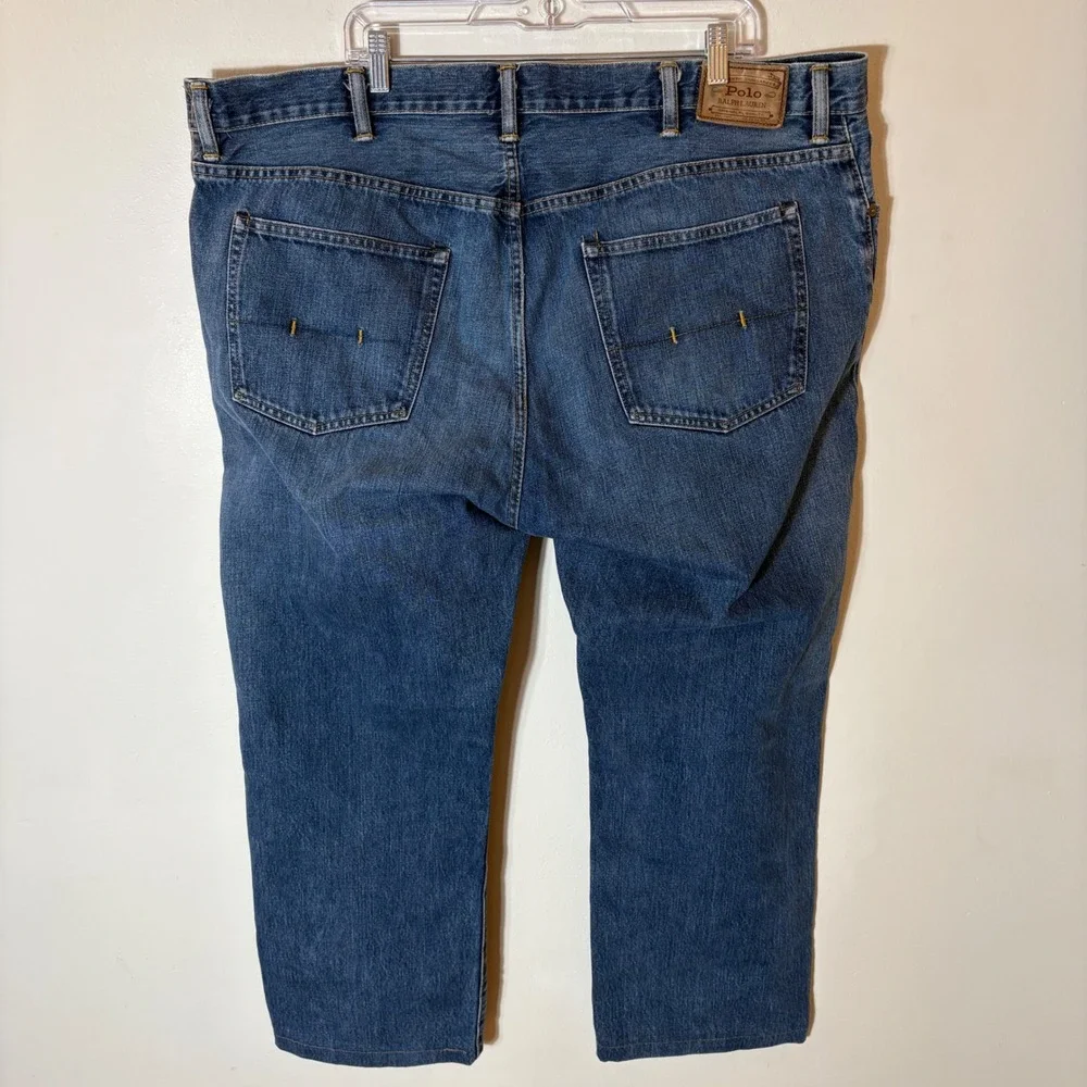 Polo Ralph Lauren Hampton Straight Mens‎ Blue Wash Denim Jeans Size 44Bx32